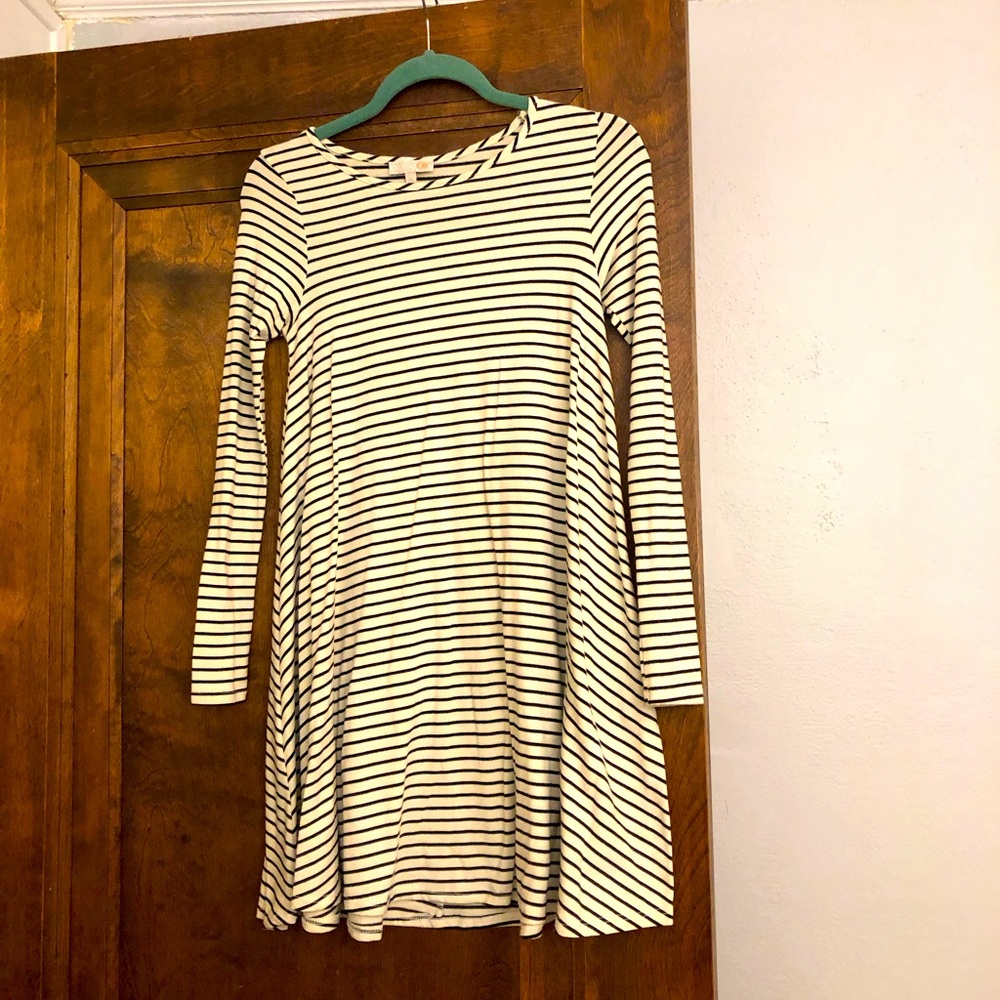 Black and white striped dress